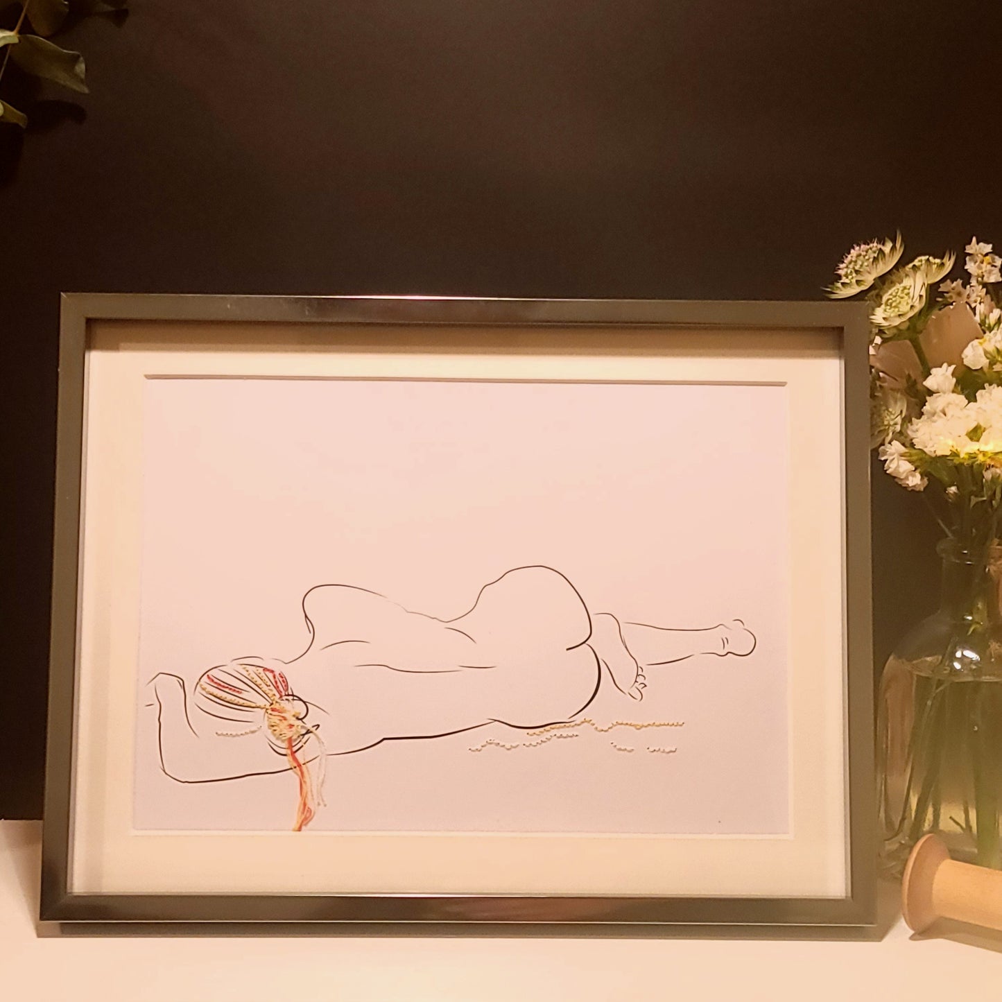 Le fil d'une pose | Illustration Broderie A5