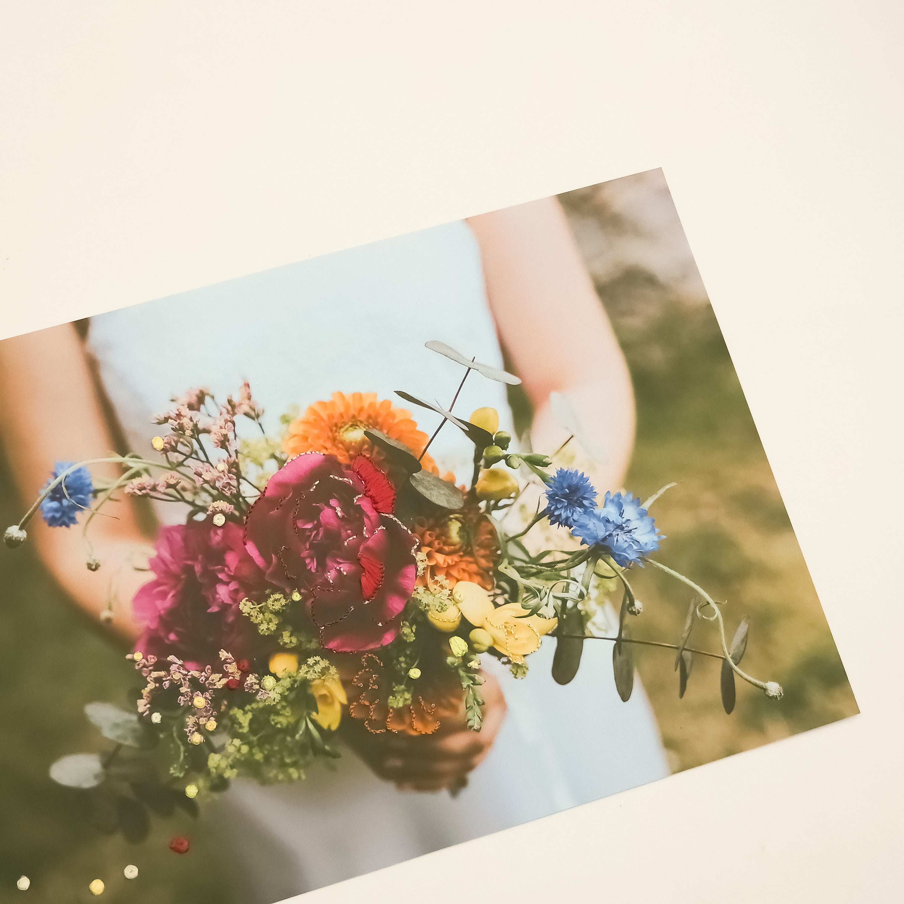 Photo personnalisée brodée artisanalement en 5 fils