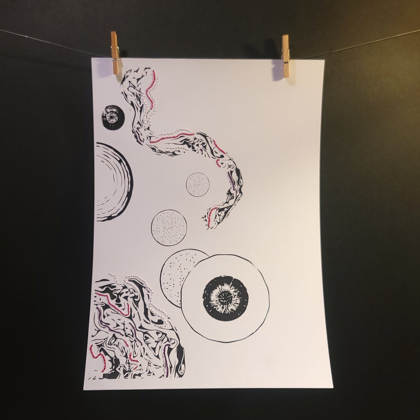 Équateur pourpre | Illustration Broderie A5