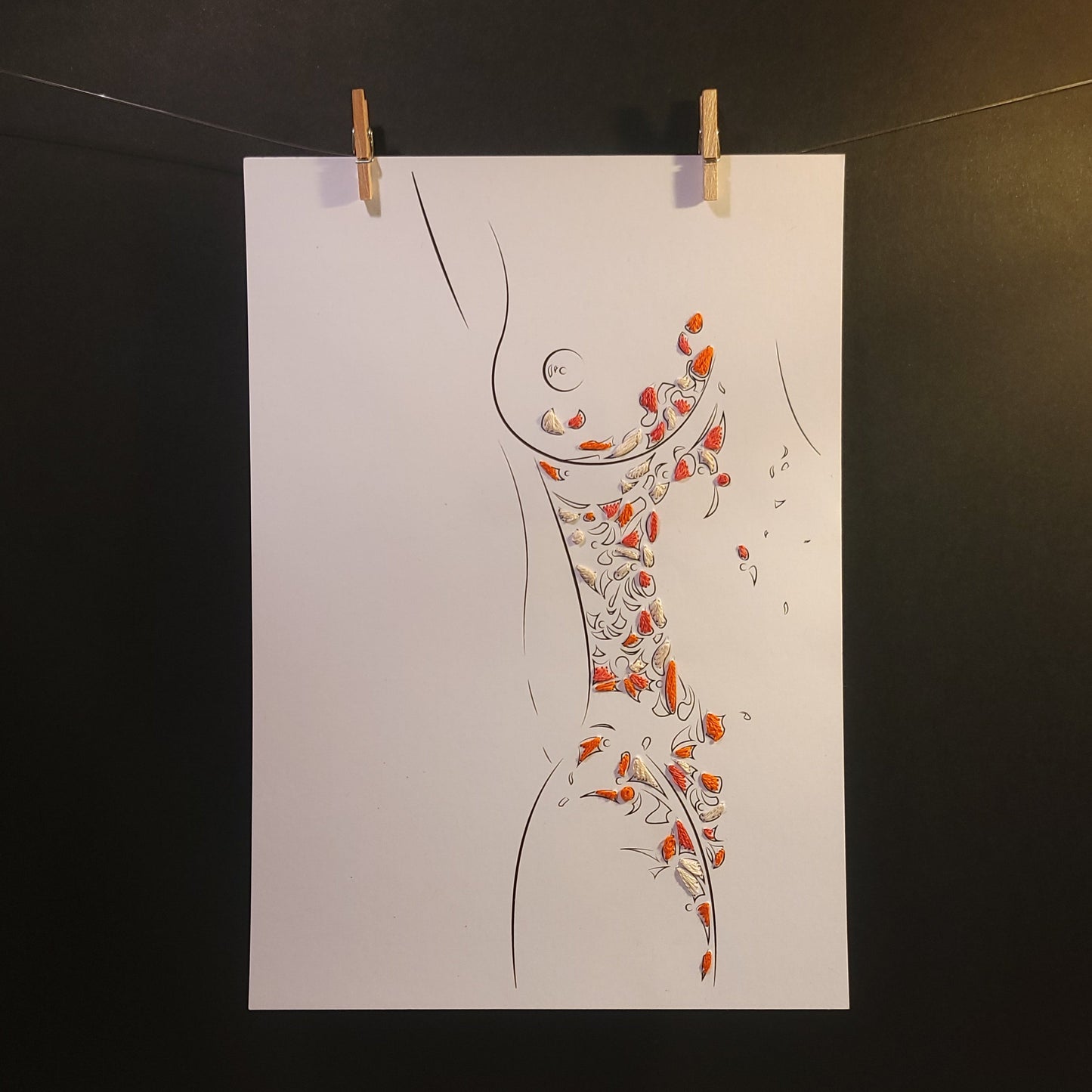 Relief de l'intime | Illustration Broderie A5