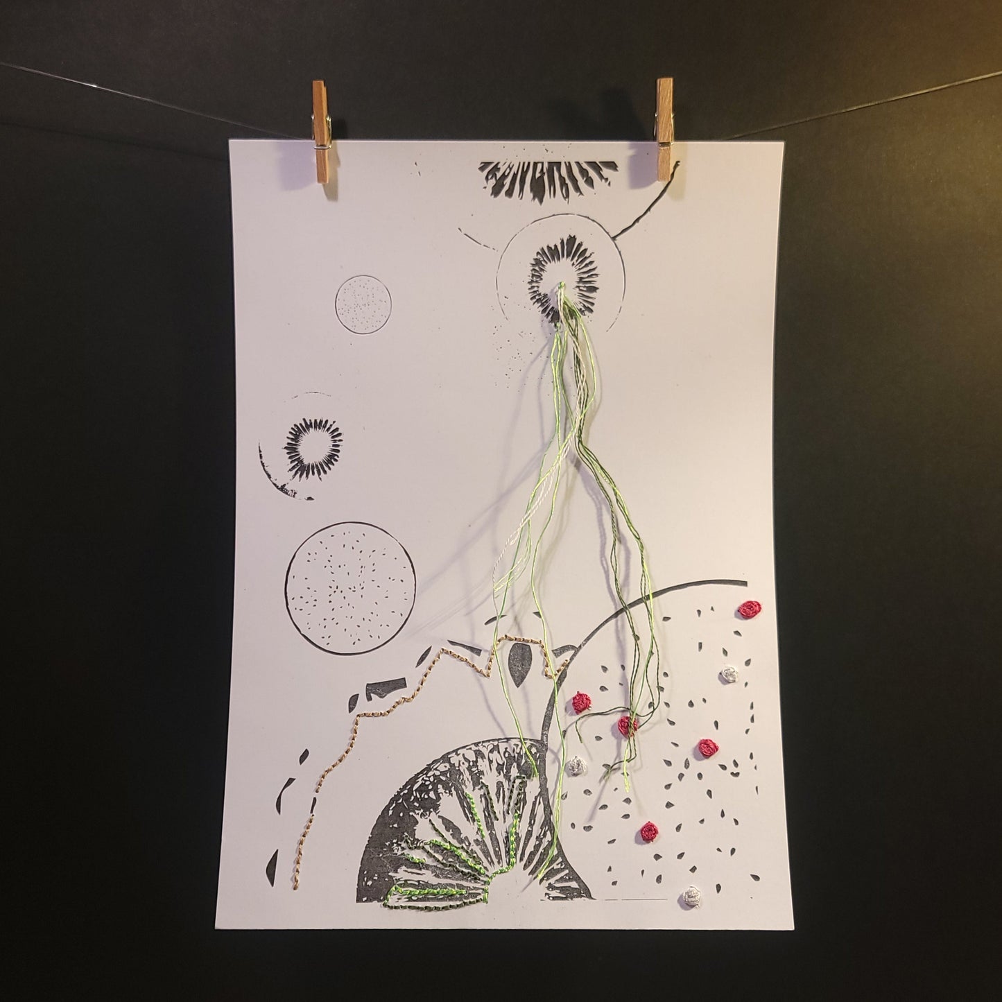 Le satellite mosaïque | Illustration Broderie A5