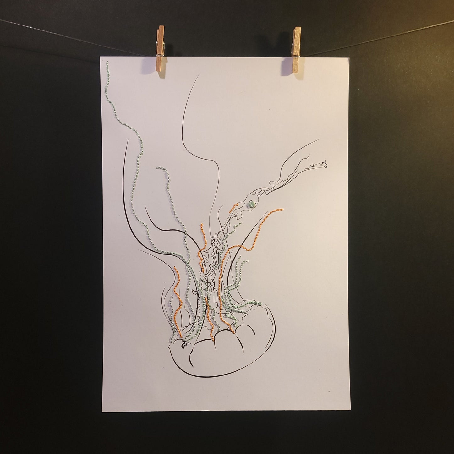 Silence nageur | Illustration Broderie A5