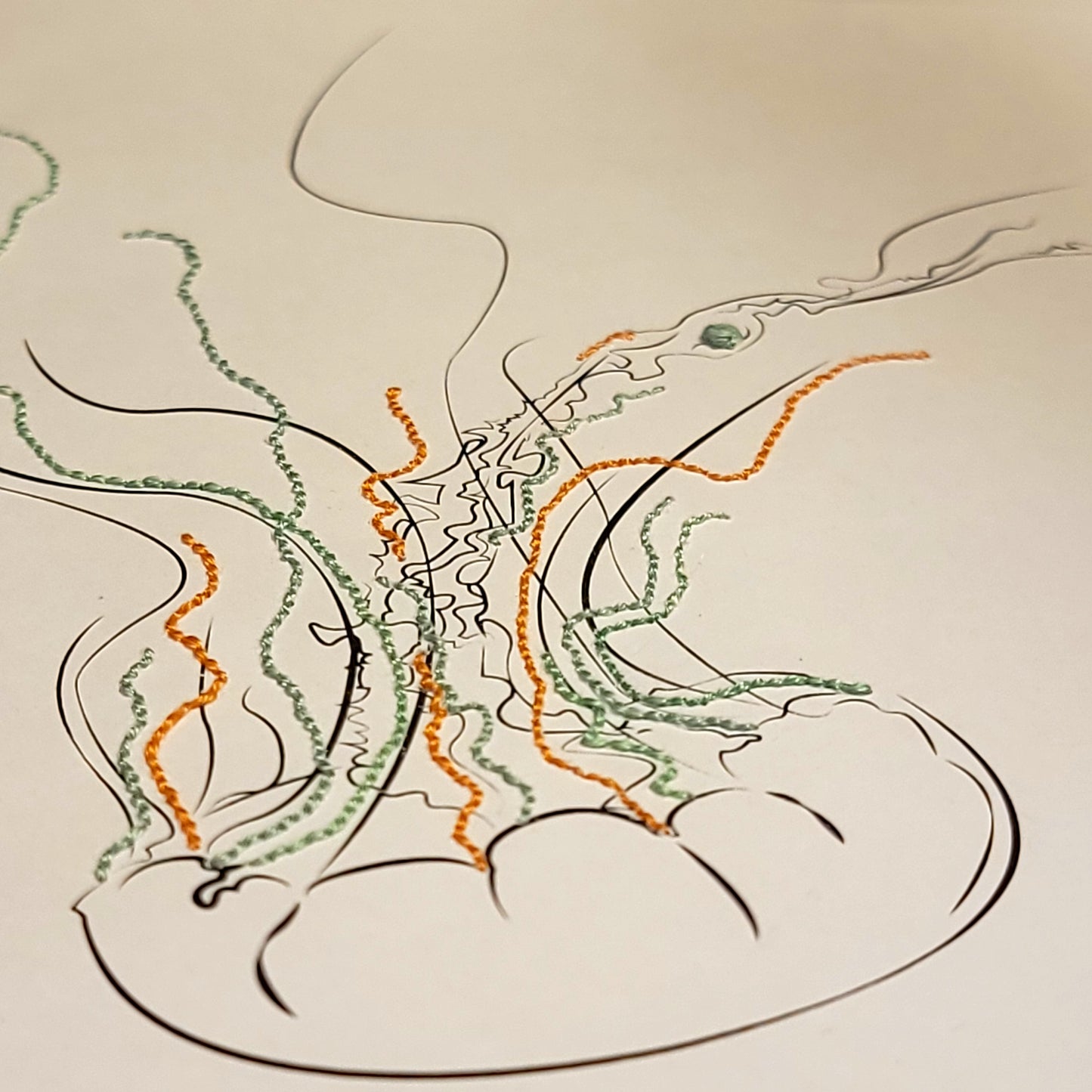 Silence nageur | Illustration Broderie A5