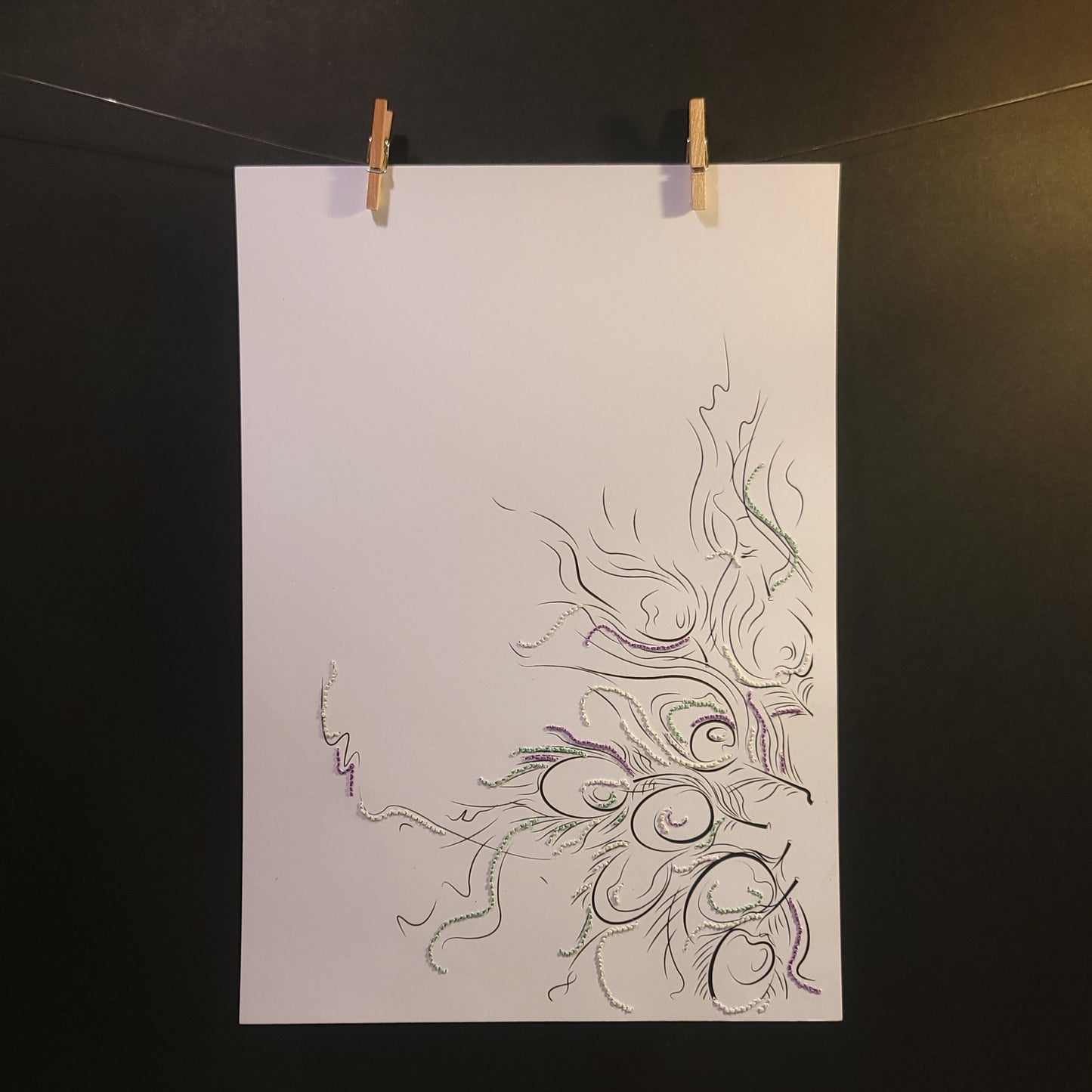 Le Souffle de l'Iris : Point | Illustration Broderie A5