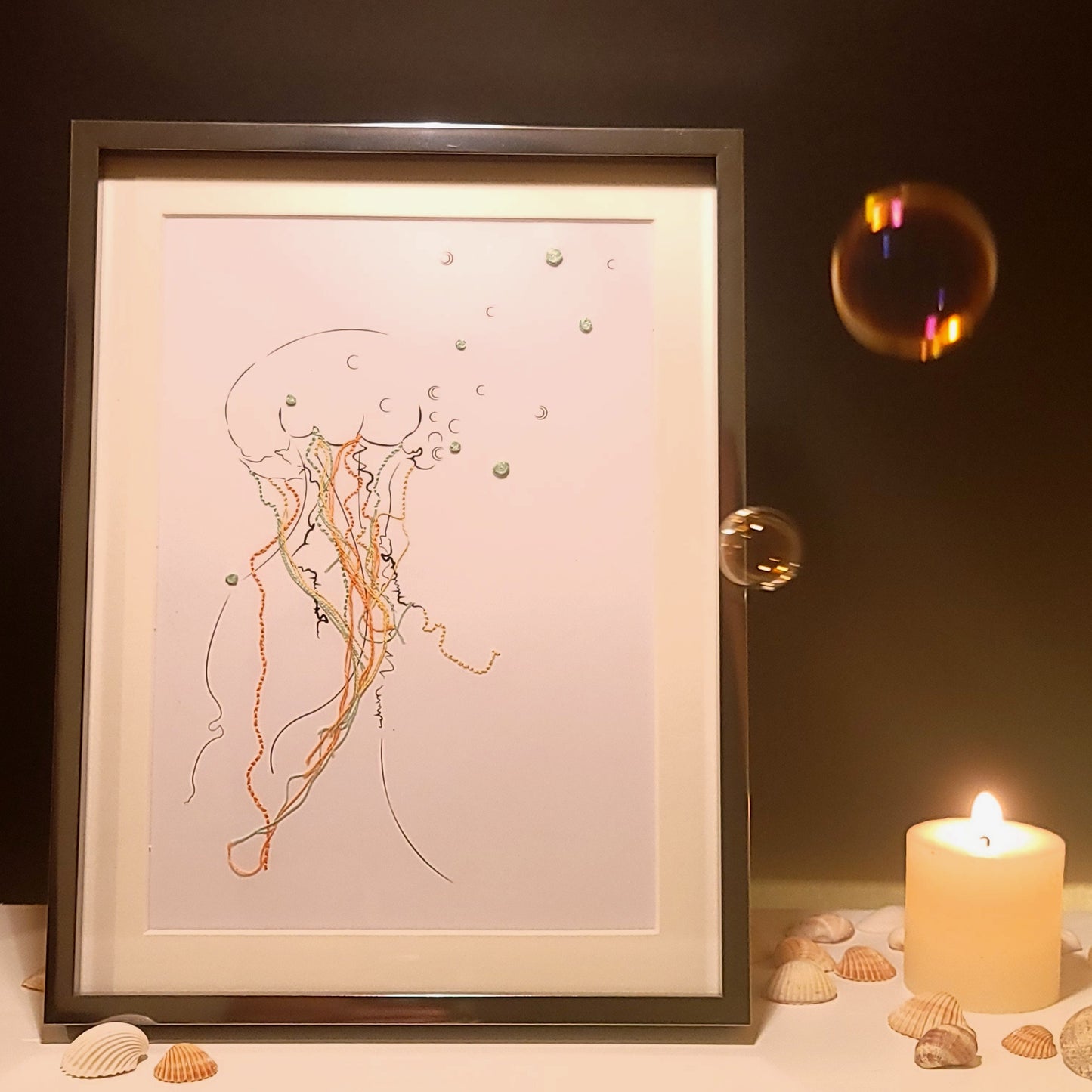 Voile en suspension | Illustration Broderie A5