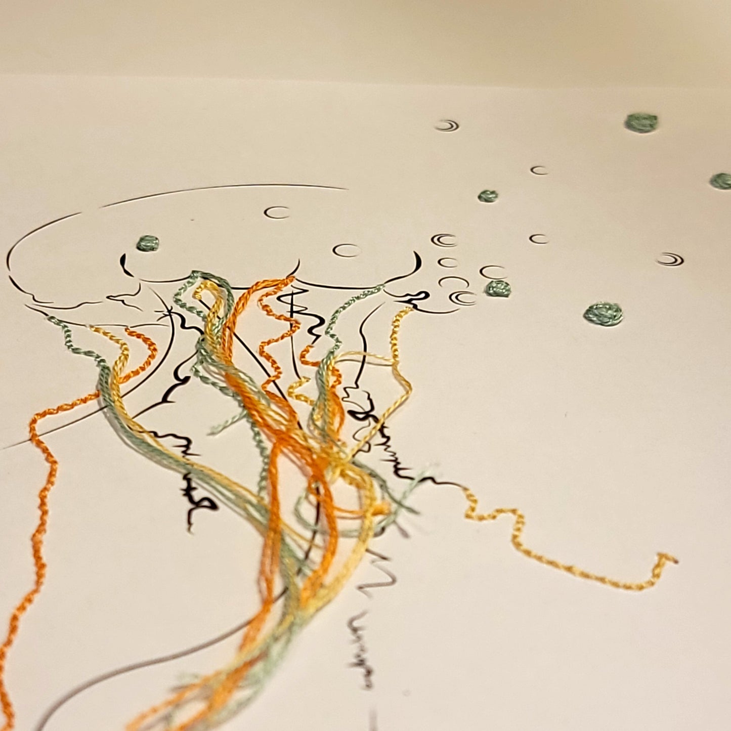 Voile en suspension | Illustration Broderie A5