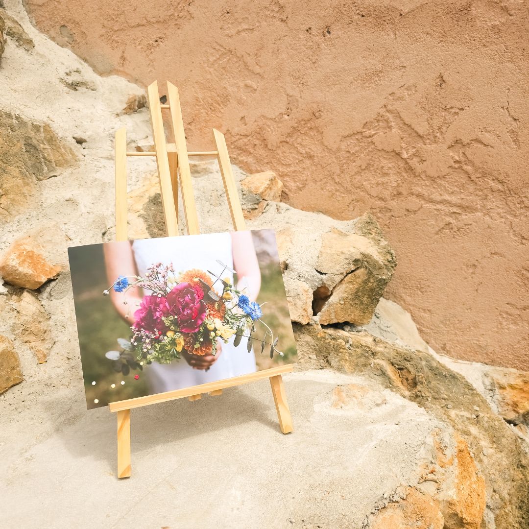 Photo souvenir transformée en broderie sur châssis décoratif